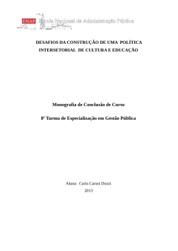 DESAFIOS DA CONSTRU&Ccedil;&Atilde;O DE UMA POL&Iacute;TICA