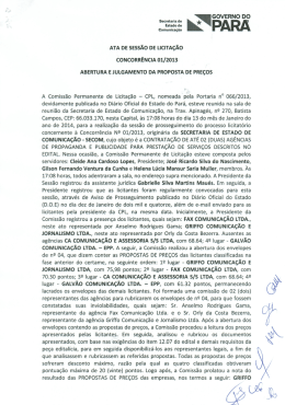 ø ÉVERNO D`O ATA DE sEssÃo DE LlciTAçÃo