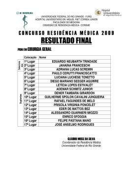 Edital 001/2008 - M&eacute;dico Residente