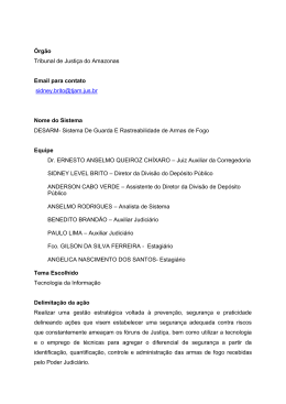 DESARM- Sistema De Guarda e Rastreabilidade de Armas de Fogo