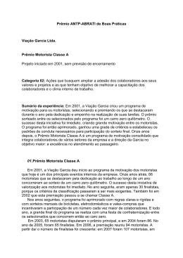 Pr&ecirc;mio Motorista Classe A