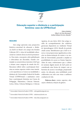 Educa&ccedil;&atilde;o superior a dist&acirc;ncia e a participa&ccedil;&atilde;o feminina