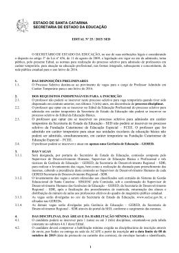 edital n&ordm; 25/2015/sed - educa&ccedil;&atilde;o profissional