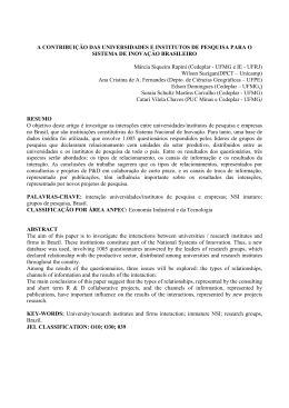 A CONTRIBUI&Ccedil;&Atilde;O DAS UNIVERSIDADES E INSTITUTOS