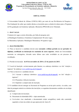 Edital de Sele&ccedil;&atilde;o - Unifal-MG