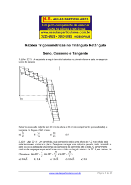 Trigonometria no Tri&acirc;ngulo Ret&acirc;ngulo &ndash; sen &ndash; cos &ndash; tg