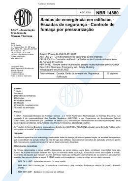 NBR 14880 Sa&iacute;das de emerg&ecirc;ncia em edif&iacute;cios