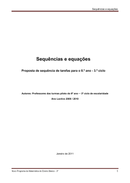 Sequ&ecirc;ncias e Equa&ccedil;&otilde;es - Matem&aacute;tica? Absolutamente!
