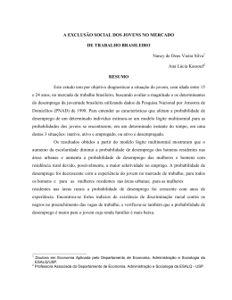 A EXCLUS&Atilde;O SOCIAL DOS JOVENS NO MERCADO DE