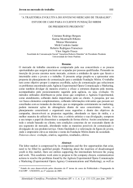 A trajet&oacute;ria evolutiva do jovem no Mercado de trabalho