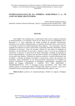 internacionaliza&ccedil;&atilde;o da empresa marcopolo sa: 50 anos no mercado