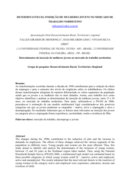 DETERMINANTES DA INSER&Ccedil;&Atilde;O DE MULHERES
