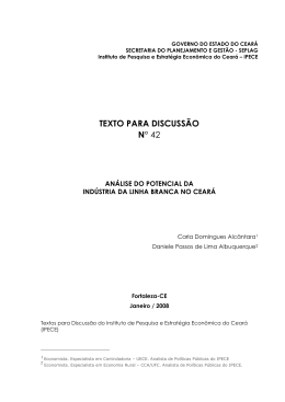 An&aacute;lise do Potencial da Ind&uacute;stria da Linha - Ipece