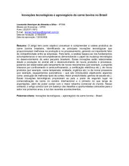Inova&ccedil;&otilde;es tecnol&oacute;gicas e agroneg&oacute;cio da carne bovina no