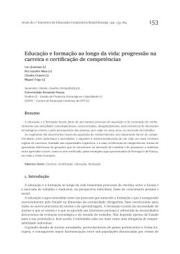 Educa&ccedil;&atilde;o e forma&ccedil;&atilde;o ao longo da vida
