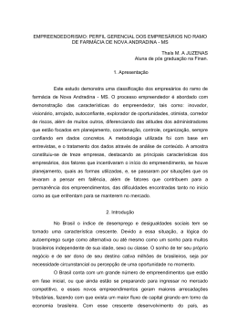 EMPREENDEDORISMO: PERFIL GERENCIAL DOS