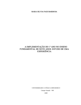 a implementa&ccedil;&atilde;o do 1&ordm; ano no ensino fundamental de nove
