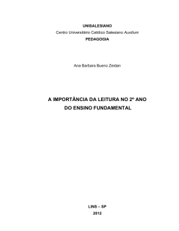 a import&acirc;ncia da leitura no 2&ordm; ano do ensino