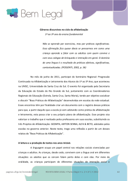 G&ecirc;neros discursivos no ciclo da alfabetiza&ccedil;&atilde;o 1&ordm; ao 3&ordm; ano