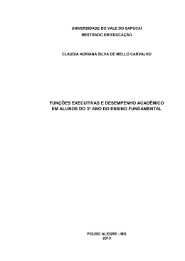 funções executivas e desempenho acadêmico em alunos