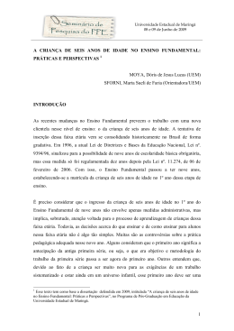 a crian&ccedil;a de seis anos de idade no ensino fundamental