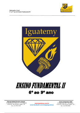 Informativo Geral 6&ordm; ao 9&ordm; ano do Ensino