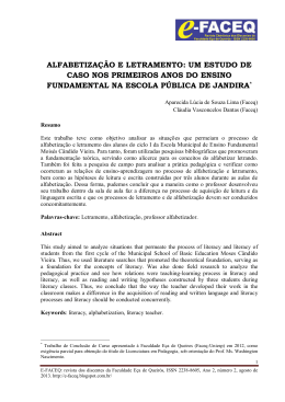 alfabetiza&ccedil;&atilde;o e letramento: um estudo de caso nos