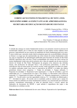 O BRINCAR NO ENSINO FUNDAMENTAL DE NOVE ANOS
