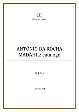 ANT&Oacute;NIO DA ROCHA MADAHIL: cat&aacute;logo