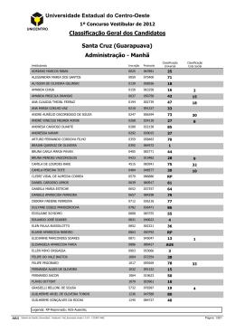 Universidade Estadual do Centro-Oeste Classificação Geral dos