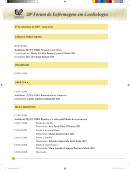 20&deg; f&oacute;rum de enfermagem em cardiologia