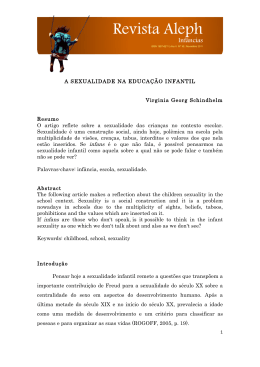 A SEXUALIDADE NA EDUCA&Ccedil;&Atilde;O INFANTIL Virginia Georg
