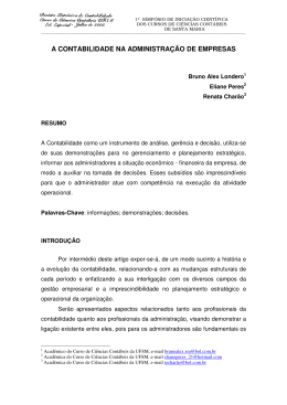 a contabilidade na administra&ccedil;&atilde;o de empresas