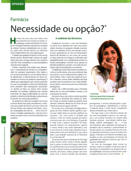 Farm&aacute;cia: Necessidade ou Op&ccedil;&atilde;o
