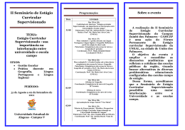 II Semin&aacute;rio de Est&aacute;gio Curricular Supervisionado