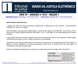 tj-go di&aacute;rio da justi&ccedil;a eletr&ocirc;nico - edi&ccedil;&atilde;o 819 - se&ccedil;&atilde;o i