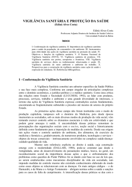 VIGIL&Acirc;NCIA SANIT&Aacute;RIA E PROTE&Ccedil;&Atilde;O DA SA&Uacute;DE
