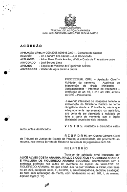 A C ó I) Ã C • RELI:UO[31`0 - Tribunal de Justiça da Paraíba