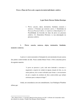 Prova e &Ocirc;nus da Prova sob o aspecto da tutela individual - PUC-SP