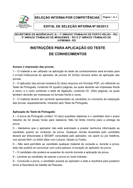 Orienta&ccedil;&otilde;es aos aplicadores da Prova- Edital 6-2013