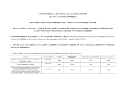 Edital de Convoca&ccedil;&atilde;o para as Provas Objetivas