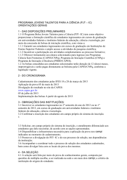 PROGRAMA JOVENS TALENTOS PARA A CI&Ecirc;NCIA (PJT &ndash; IC