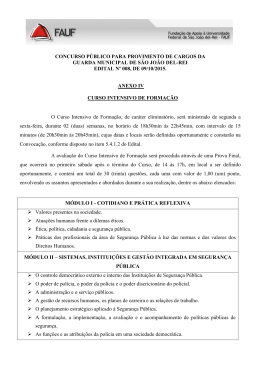Anexo IV - Curso Intensivo de Forma&ccedil;&atilde;o