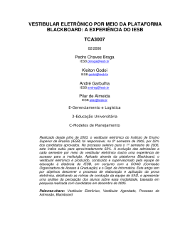 vestibular eletr&ocirc;nico por meio da plataforma blackboard