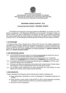 Instrução Normativa 03/2014 PROGRAD/PROPPG