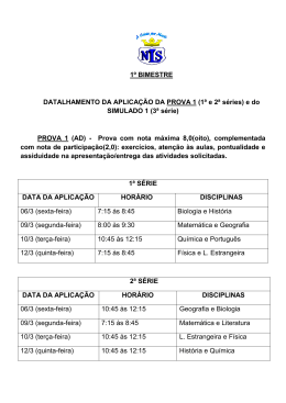 1&ordm; BIMESTRE DATALHAMENTO DA APLICA&Ccedil;&Atilde;O DA PROVA 1 (1&ordf;