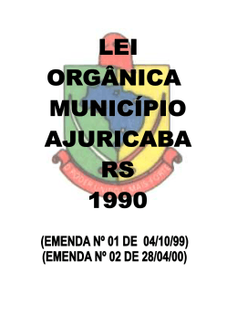 Lei Org&acirc;nica - C&acirc;mara Municipal de Ajuricaba