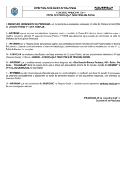 convoca&ccedil;&atilde;o para pesquisa social