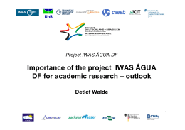 Importance of the project IWAS ÁGUA DF for academic research