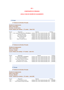 dp 1 composi&ccedil;&atilde;o de c&acirc;maras local e dias de sess&atilde;o de julgamento